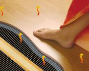 רצפה חמה מתחת לרבד על רצפת הבטון