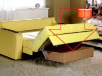 מגירה מובנית בספה להמרה