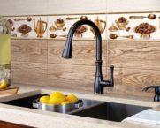 סינר מטבח אריח: עיצוב, צילום