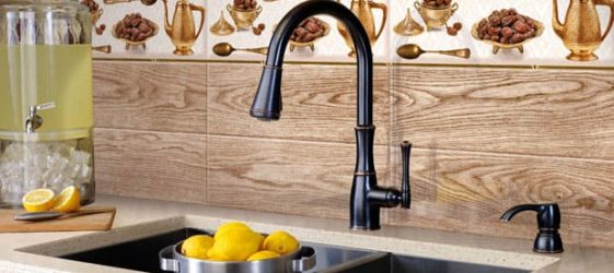 סינר מטבח אריח: עיצוב, צילום